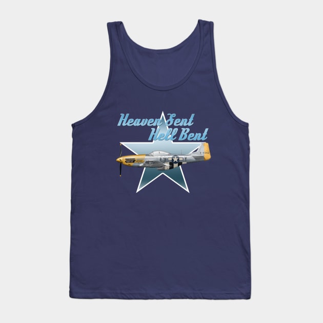 Heaven sent Hell bent P51 Mustang Tank Top by Spyinthesky